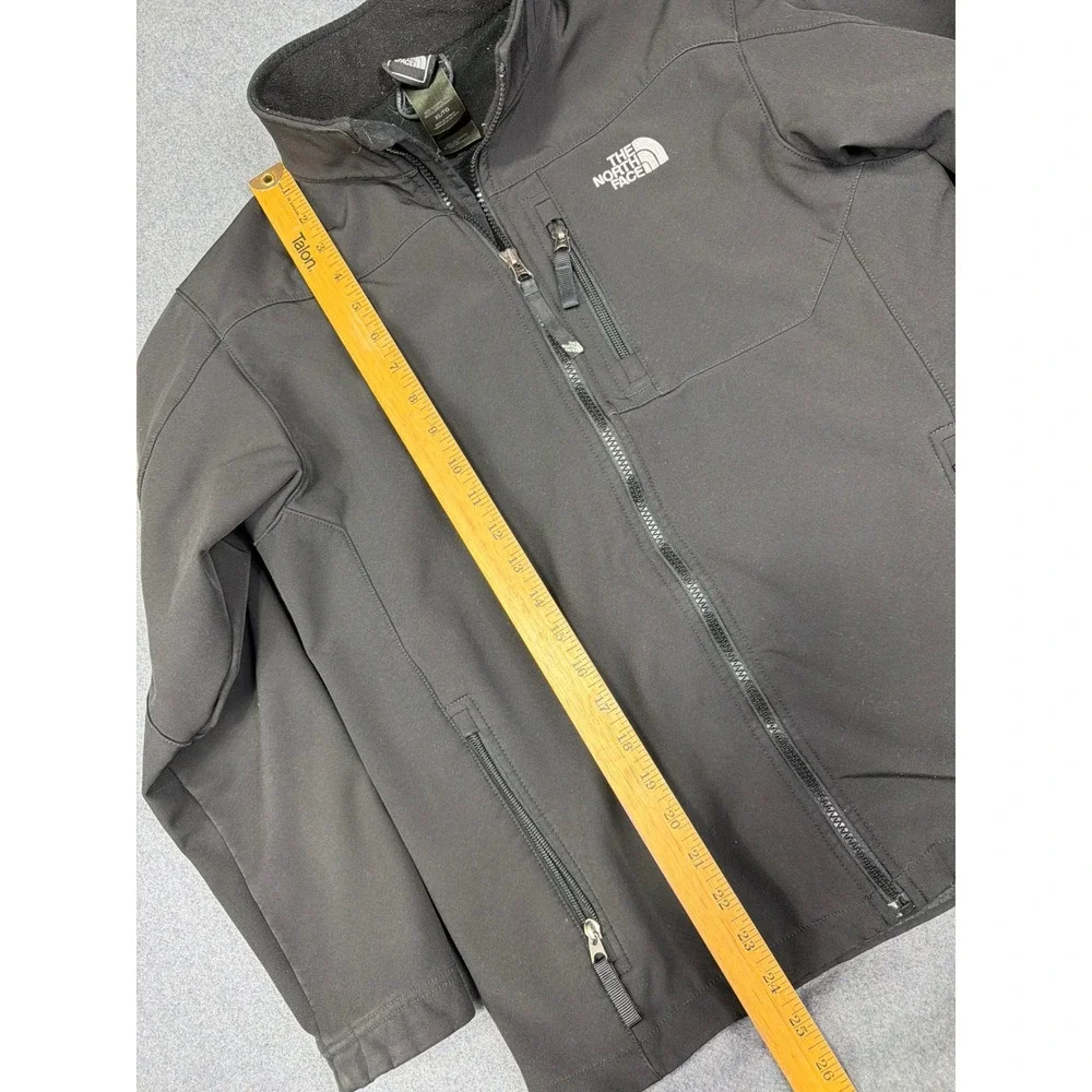The North Face TNF Apex Jacket Boys XL Black Soft Shell Coat Fleece Lined Pocket